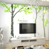 大型壁画 电视背景墙纸 卧室无纺布壁纸 客厅沙发 抽象绿树之歌