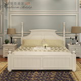美式实木双人床韩式田园公主床1.5米1.8米婚床高箱储物床实木家具