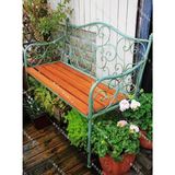 法美式乡村做旧复古铁艺木质花园双人椅庭院露台户外公园休闲椅特