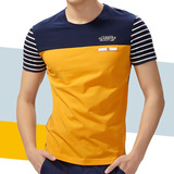夏季男士短袖T恤韩版修身纯棉印花圆领学生青少年青春半袖打底衫