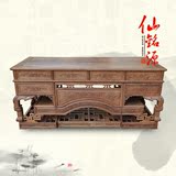 鸡翅木家具 中式仿古办公桌 红木高档精雕老板台 明清古典写字桌
