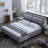 布艺床 北欧小户型简约现代布床1.5 1.8米储物双人床 可拆洗婚床