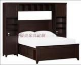 上海美式家具定做 定制实木床箱式储物床组合双人床