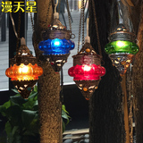 漫咖啡灯饰创意吊灯树挂吊灯铜琉璃吧台组合三头西餐厅灯具咖啡厅