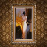 DL509有框画欧式人物装饰油画裸女卧室房间床头手绘油画酒吧玄关