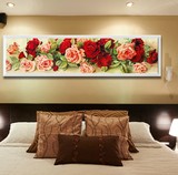 5d钻石画花玫瑰卧室满钻墙画十字绣牡丹客厅大幅花卉床头画长幅花