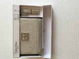 CK纽约代购  Calvin Klein CK女士短款拉链钱包皮夹  钥匙扣礼盒
