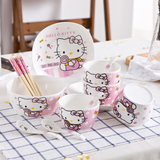 创意家用碗盘餐具套装韩式卡通陶瓷餐具碗碟套装日式可爱碗筷套装