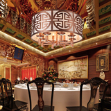 现代中式吊灯 简约客厅餐厅灯高档酒楼茶室包厢灯铁艺创意中式灯