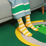 4双包邮TYAKASHA塔卡沙绿狗格林系列卡通涂鸦中筒女袜纯棉长筒袜