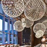 餐厅灯创意led球形花火大吊灯烟花简约现代别墅客厅灯阳台饭厅灯