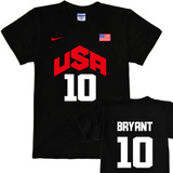 美国男篮梦之队球衣 USA科比 詹姆斯 梦十队定制男女纯棉短袖T恤