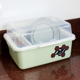 大号塑料带盖厨房置物架碗架层架碗柜收纳整理餐具厨具碗碟沥水篮