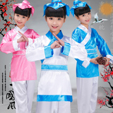 儿童表演服装男童古装汉服演出服幼儿女童国学服装古装书童三字经