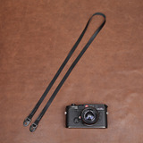 cam-in 真皮 微单数码照相机背带摄影肩带 简约圆孔型黑色cam2202