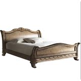 美式实木床天然橡木床原木现代法式卧室1.8双人床简约欧式2.0大床