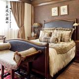 特价美式乡村实木床 1.8米结婚床 北欧法式双人床 橡木简约复古床
