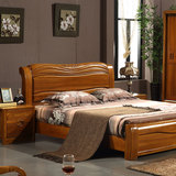 全实木老榆木床 气压高箱储物婚床现代中式家具1.8 1.5米双人大床