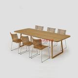北欧宜家实木餐桌 设计师餐桌简约现代桌椅组合 个性办公桌会议桌