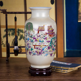 景德镇陶瓷器 仿古百子图花瓶 中式古典客厅家居装饰摆件结婚礼物