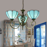 蒂凡尼吊灯简约现代地中海风格卧室书房客厅餐厅圆形玻璃吸顶吊灯