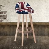美式复古吧椅吧台椅子实木酒吧椅高脚凳吧台凳简约吧凳北欧式椅子