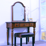 美式梳妆台卧室小户型实木简约妆台凳组合欧式折叠镜化妆桌电脑桌