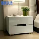 床头柜现代 简约 白色 烤漆床头柜 宜家储物柜床边柜 特价包邮