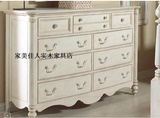 美式白色实木斗柜 卧室电视柜 现代欧式多抽屉梳妆台实木家具定制