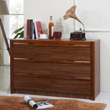 橡木斗柜子 实木六斗柜简约现代储物柜抽屉柜美式实木收纳柜卧室