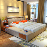真皮双人带储物功能1.5米1.8米皮艺软床环保住宅家具榻榻米软体床
