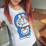 学生装宽松少女clot短袖T恤夏装2012新款潮服韩版女装机器猫半袖