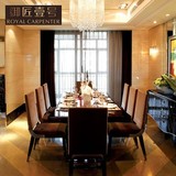 欧式 新古典实木餐桌 高档烤漆餐桌 长方形1.8米餐桌台 8人饭桌
