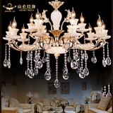 欧式锌合金玉石水晶吊灯奢华复式楼客厅餐厅卧室别墅大厅酒店灯具