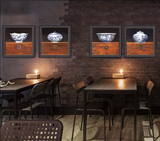 新中式复古青花瓷器皿饭店餐馆玄关客厅沙发背景墙古典装饰挂画