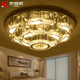 凯黎歌高端水晶灯客厅LED无极调光圆形新款海豚卧室灯温馨吸顶灯