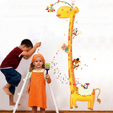 环保宝宝卧室儿童测量身高贴纸超大卡通鹿动物升高尺墙贴画1.8米