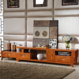 特价简约中式橡木实木电视柜组合可伸缩地柜客厅矮柜储物电视机柜