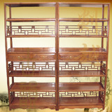 明清古典实木家具中式仿古六层书架置物架书橱带抽南榆木书柜组合