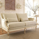 美式布艺双人位整装沙发小户型客厅欧式现代沙发三人位实木沙发