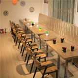 实木主题西餐厅咖啡厅餐桌椅组合餐饮奶茶店甜品店洽谈桌子沙发