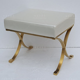 现代简约小凳子登 金色不锈钢贵妃凳 时尚皮革换鞋凳梳妆凳子脚踏