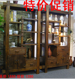 老榆木家具原木全实木新古典展示货架装饰茶叶架博古架实木书架