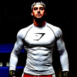 肌肉兄弟gymshark男士健身紧身运动吸汗圆领压缩衣速干长袖T恤