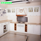重庆欧式厨房整体橱柜定做石英石台面开放式实木橱柜门板定制厨柜