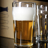钢化玻璃品脱杯可叠啤酒杯透明玻璃平底杯品脱牛奶杯异形大果汁杯