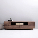 北欧风格客厅家具现代简约原木实木家具 黑胡桃 红橡电视柜定制