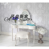出口法国白色梳妆台 美式法式复古实木化妆桌 英式雕花妆镜