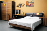 简约现代板式家具 1.5米/1.8米 双软包真皮床头床 厂家直销