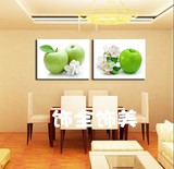 时尚简约餐厅装饰挂画卧室壁画客厅水果无框画苹果酒店长方形版画